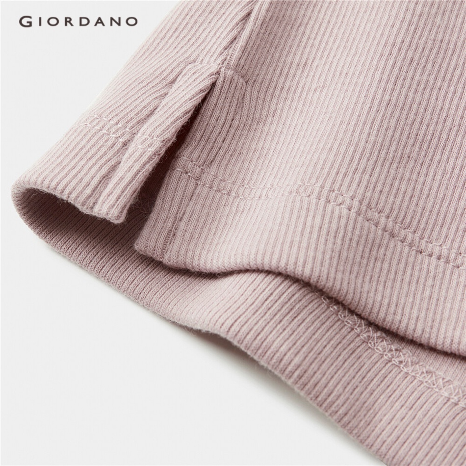 GIORDANO Áo sơ mi nữ polo tay ngắn sọc caro ôm vừa vặn nhiều màu tùy chọn 13313221