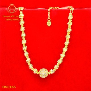 Lắc Tay Titan Nữ, Vòng Tay Bi Xoắn Đính Đá Xi Mạ Vàng Non 24k - Trang Sức Hava Hong Kong - HVLT65