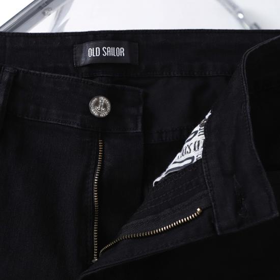 Quần Jean Nam OLD SAILOR Jeans Đen Trơn Form Slimfit Chất Vải Denim Thoải Mái Co Giãn Big Size 55-130kg