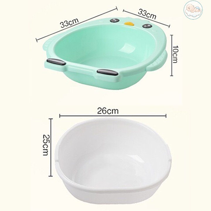 Chậu Rửa Mặt Cho Bé Hình Chim Cánh Cụt, Thau Rửa Mặt Cao Cấp Siêu Tiện Lợi Babibu - CRMCCC