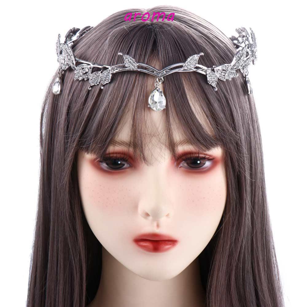 Băng Đô Cài Tóc Hình Chiếc Lá Phong Cách Retro|Vương Miện Cô Dâu Thiết Kế Sang Trọng Cao Cấp