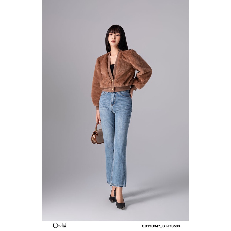 Quần Jean xanh ống loe cạp cao Orchid GTJ7S593