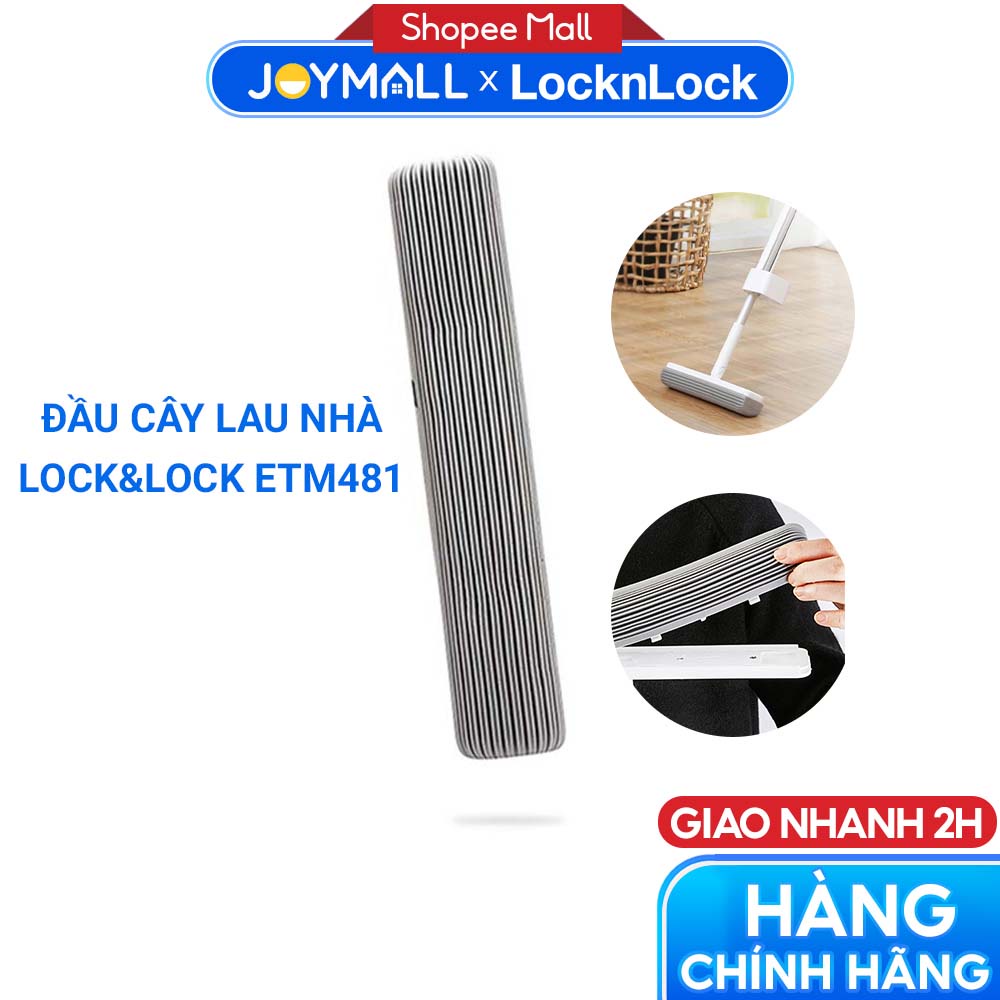 Đầu Cây Lau Nhà Lock&Lock ETM481RFL Dùng Cho Cây Lau Nhà ETM481 -  Hàng Chính Hãng, Mặt Xốp Sợi PVA - JoyMall