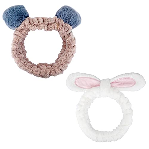 Bộ 2 Băng Đô Trang Điểm Màu Trắng Và Nâu Nhạt Dành Cho Nữ