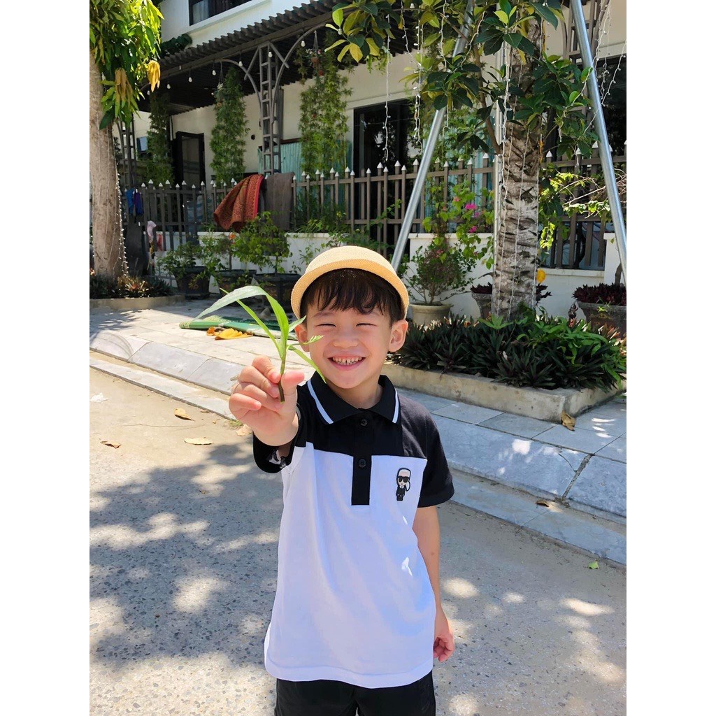 Bộ quần áo KARL in hình icon cực đẹp phối màu đen trắng cho bé trai  SHOP BÉ TÔM KIDS