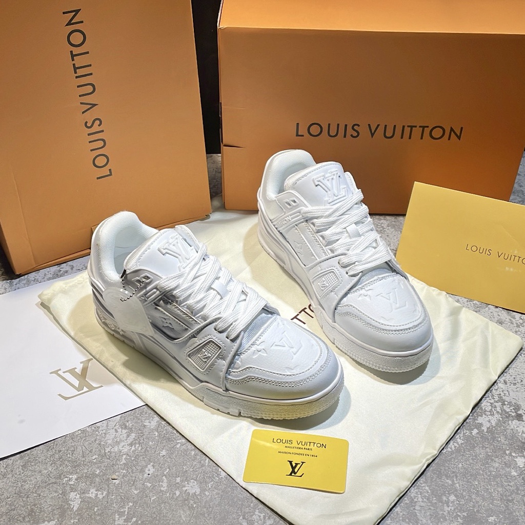 Giày thể thao Louis Vuitton Sneakers Trainer Triple White, Giày thể thao LV 54 FULL TRẮNG.