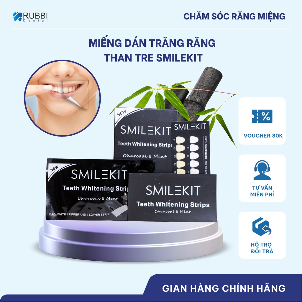Miếng dán trắng răng 3D WHITE TEETH WHITENING STRIPS
