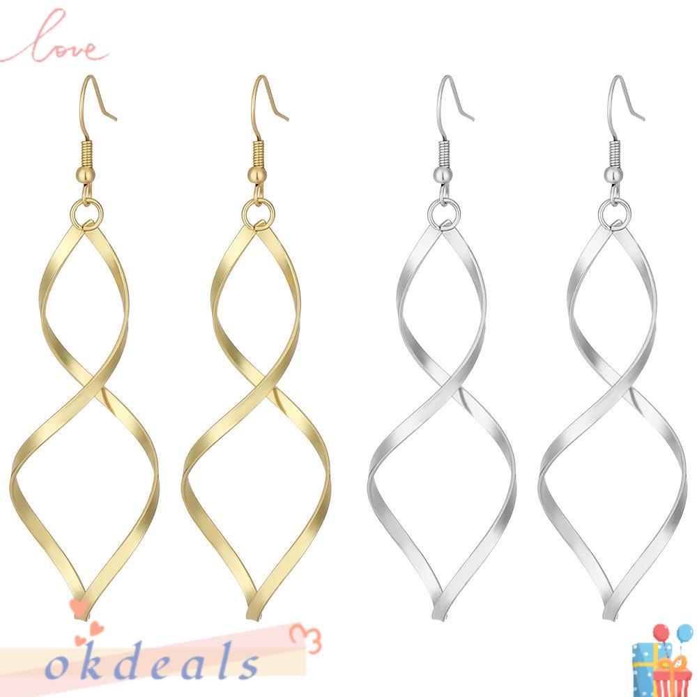 Khuyên Tai Dạng Xoắn Dài Thời Trang Cho Nữ