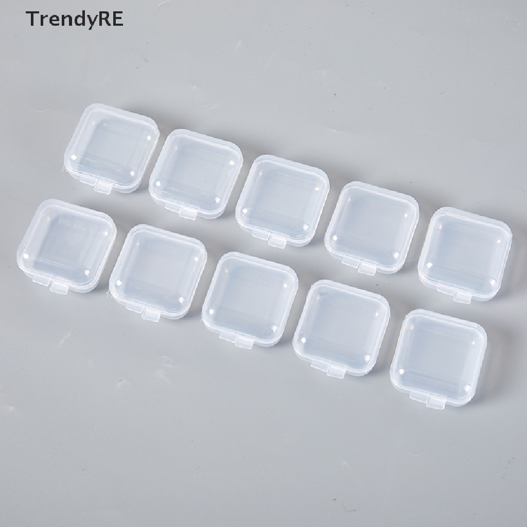 Set 10 Hộp Nhựa Mini Trong Suốt Đựng Trang Sức