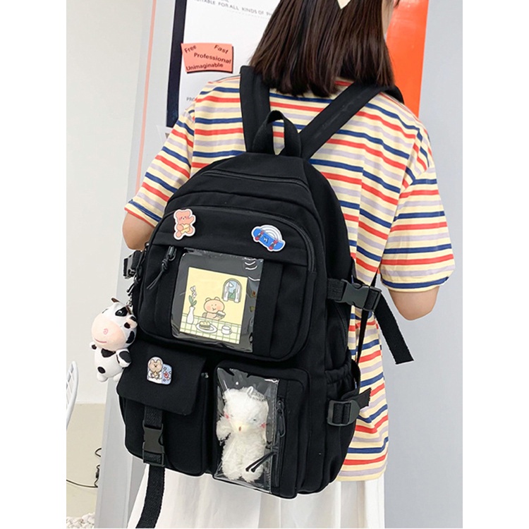 Ba Lô Đi Học HYOY jp5 Phủ Lông Hình Động Vật Dễ Thương Siêu Bền