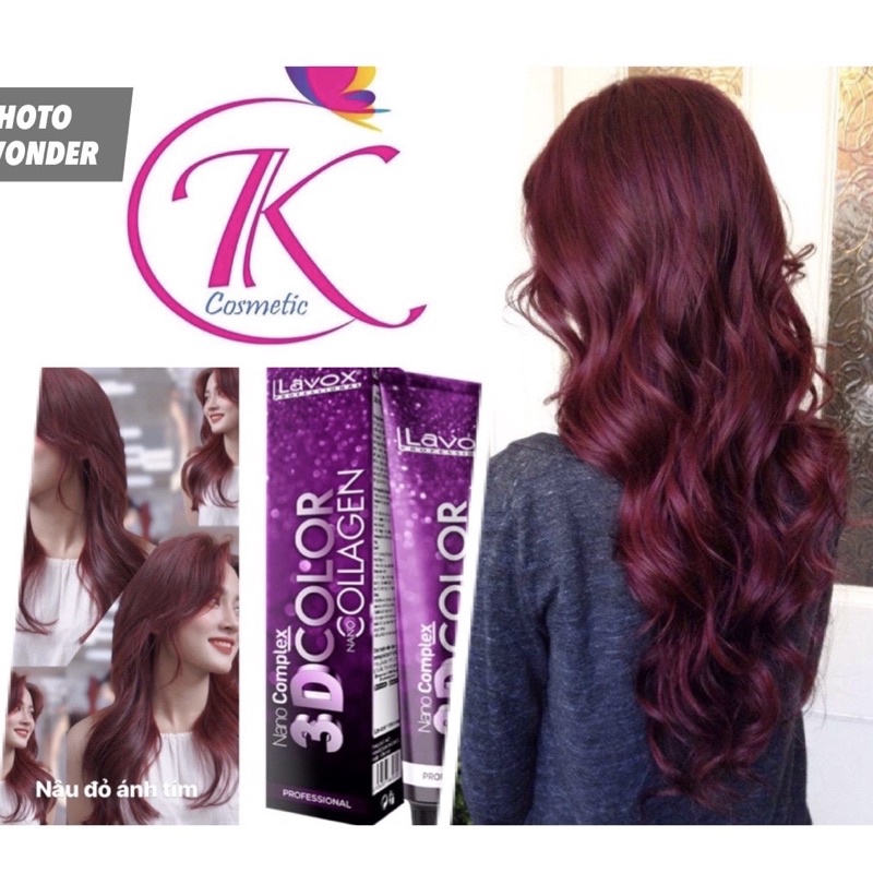 Màu Nhuộm Hot Trend SẮC ĐỎ ÁNH TÍM 8 MÓN CHUẨN SALON