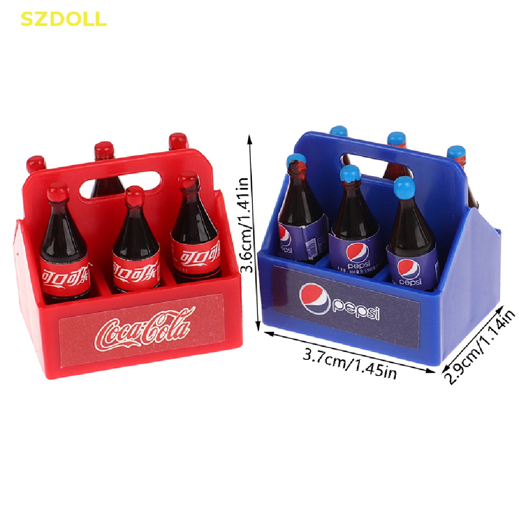1 Set Chai Nước Ngọt / Soda / Coca Cola Đồ Chơi Nhà Búp Bê Thu Nhỏ DIY