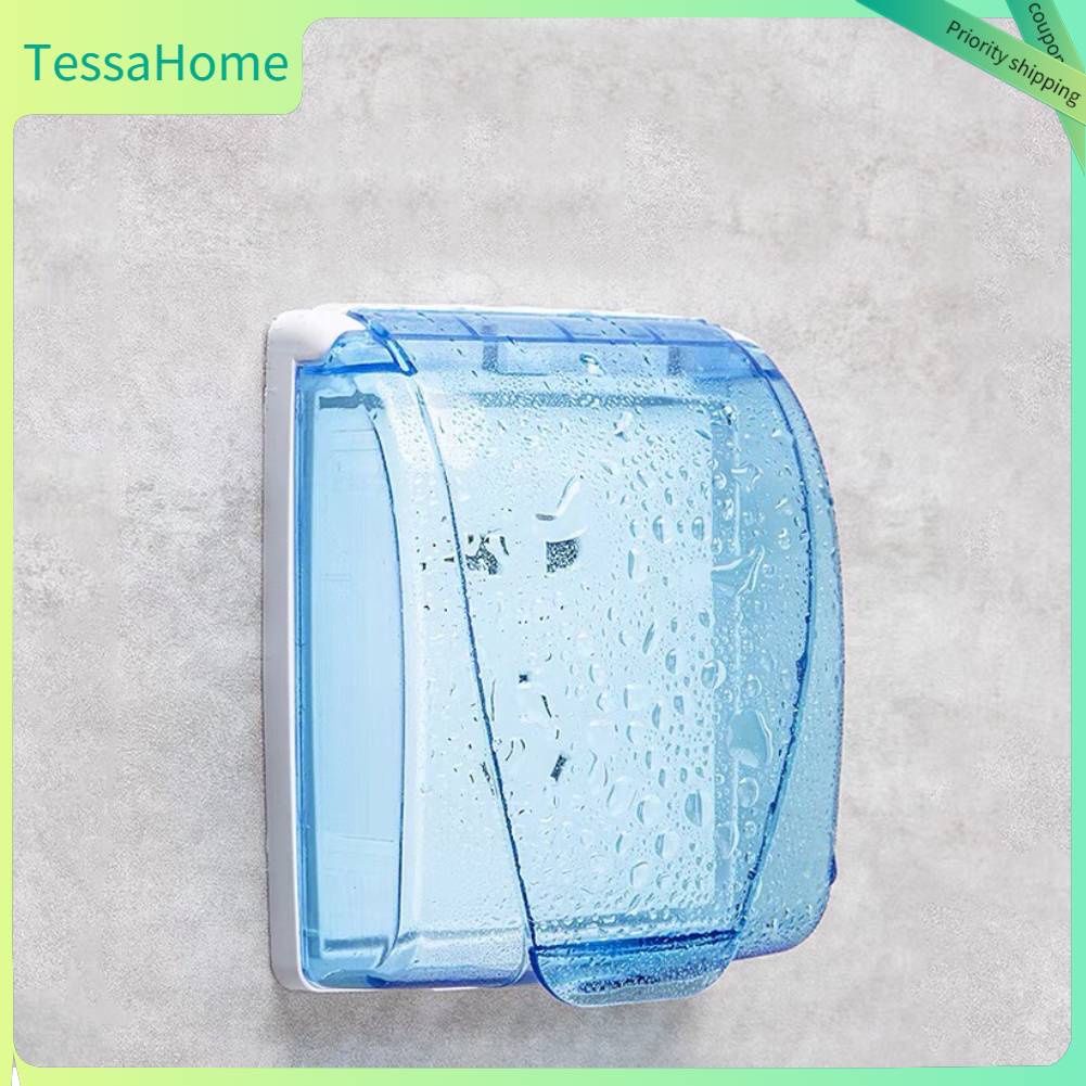 TessaHome Ổ cắm loại 86 đa năng Hộp chống nước bảo vệ công tắc trên tường trong suốt cho phòng tắm màu xanh