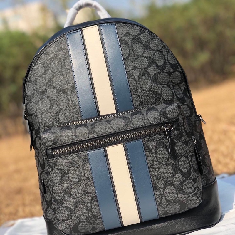 Balo Nam Da Thật Cao Cấp Hoạ Tiết Canvas