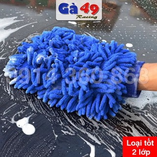 Găng / Bao tay rửa xe máy ô tô vệ sinh nội thất Loại tốt 2 lớp