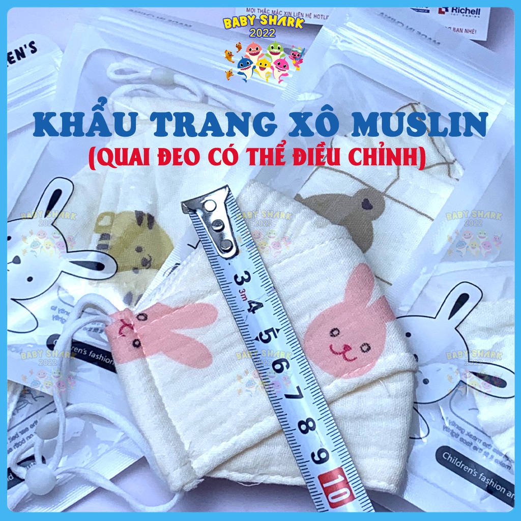 Khẩu trang trẻ em, khẩu trang cho bé dưới 5 tuổi với 4 lớp chống bụi Có nút chỉnh quai đeo phong cách Hàn Quốc