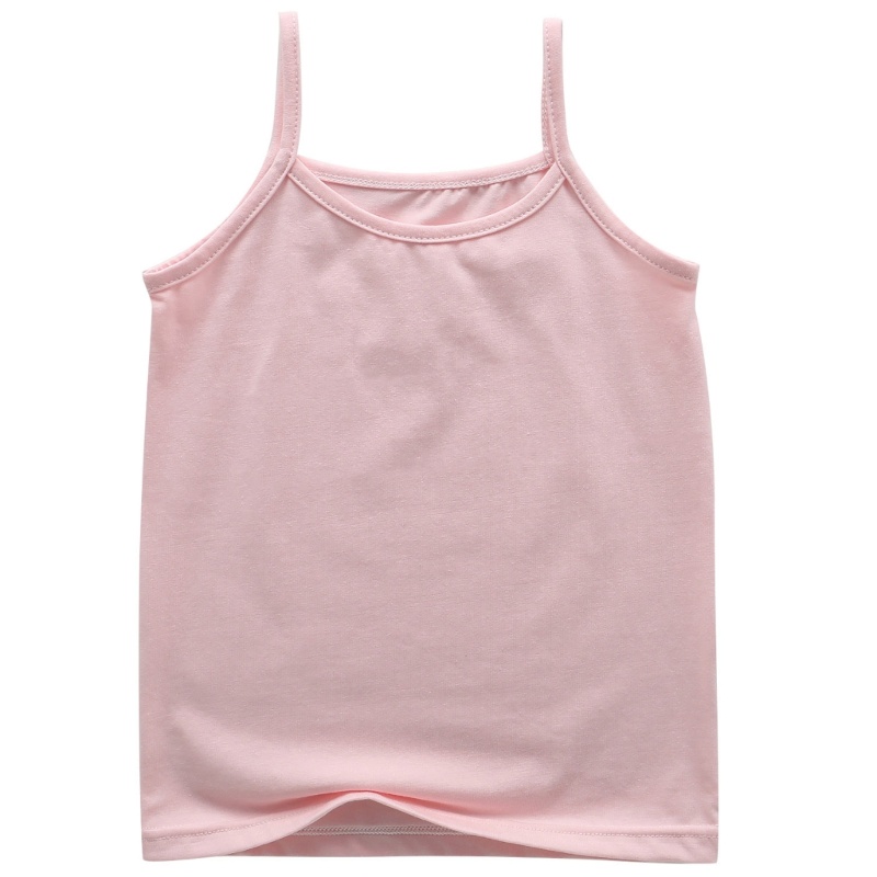 Áo Tank Top Hai Dây Bằng Vải Cotton Màu Trơn Thời Trang Mùa Hè Cho Bé Gái