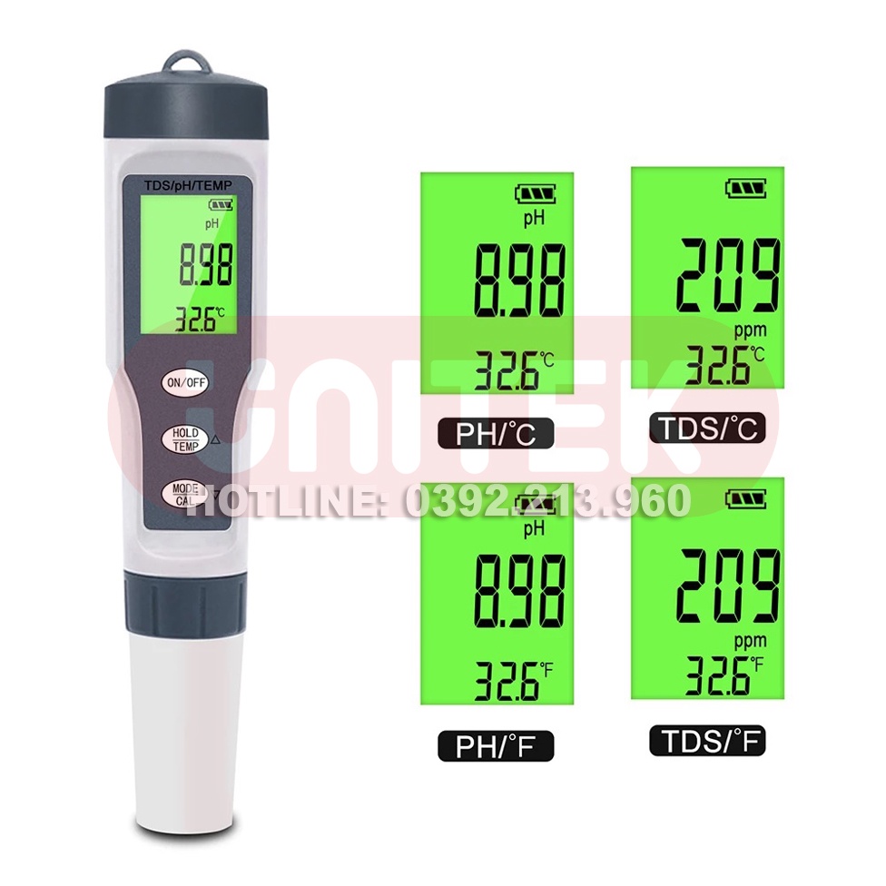 Bút Kiểm Tra Chất Lượng Nước Cầm Tay Kỹ Thuật Số 3 Trong 1 TDS/ Độ PH Và Nhiệt Độ Noyafa EZ9901