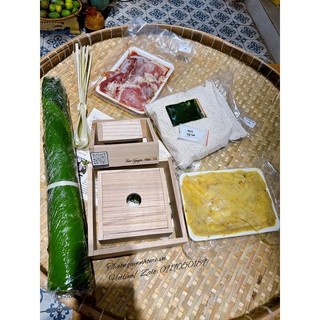 Set khuôn gói bánh chưng Lang Liêu kèm nguyên liệu từ A tới Z