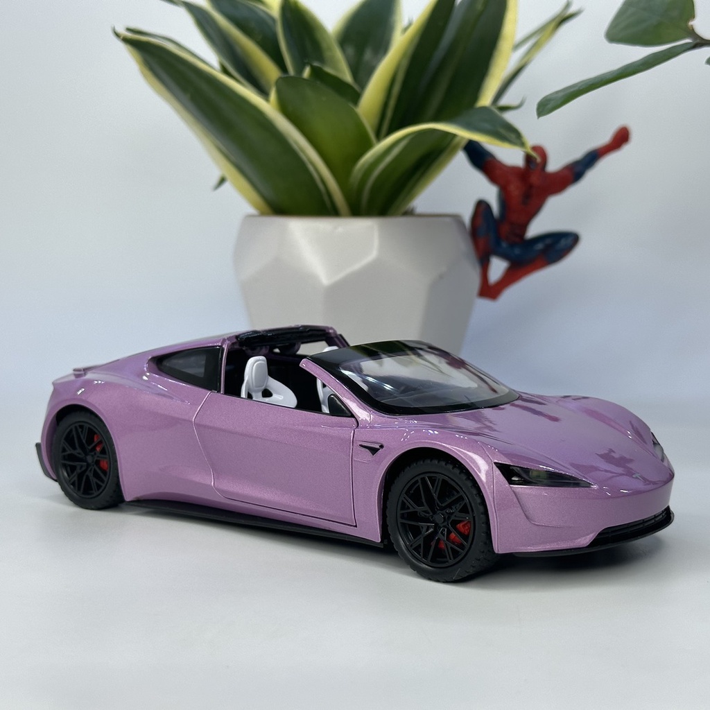 Mô hình xe Tesla Roadster mui trần tỷ lệ 1:24 bằng kim loại chiếc xe thể thao nhanh nhất được Mỹ sản xuất