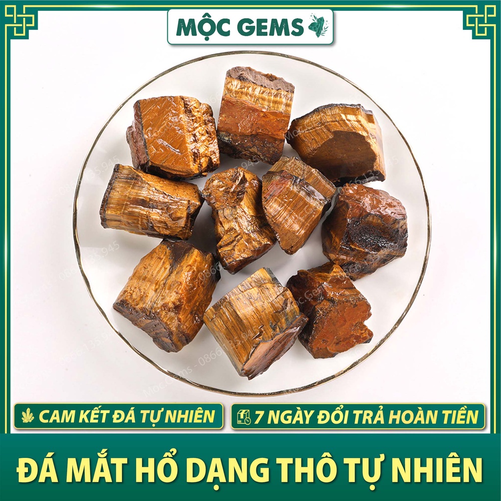 Đá Thanh Tẩy Mắt Hổ Nâu Vàng (Tiger's Eye) Dạng Thô, Dùng Trong Thanh Tẩy Bài Tarot, Hỗ Trợ Reiki, Phong Thủy