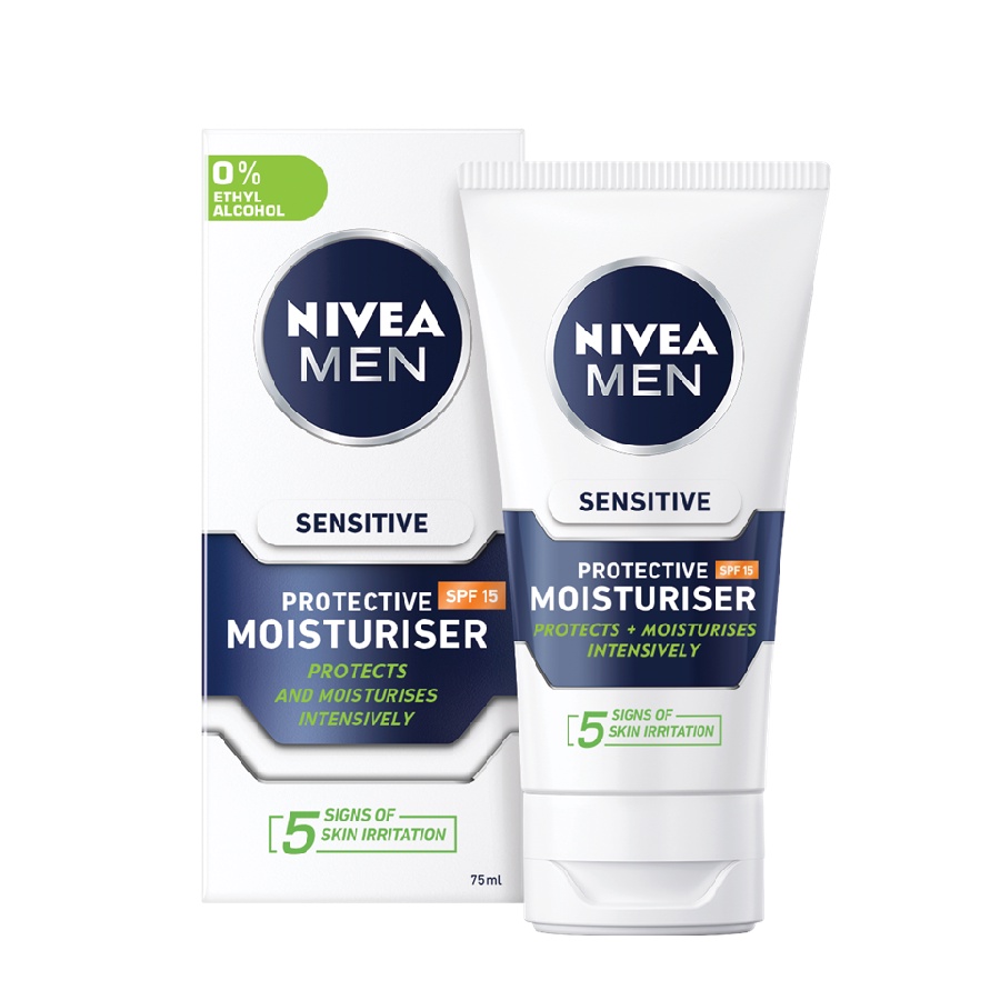 NIVEA MEN Kem dưỡng ẩm bảo vệ da mặt cho da nhạy cảm SPF15 75ml