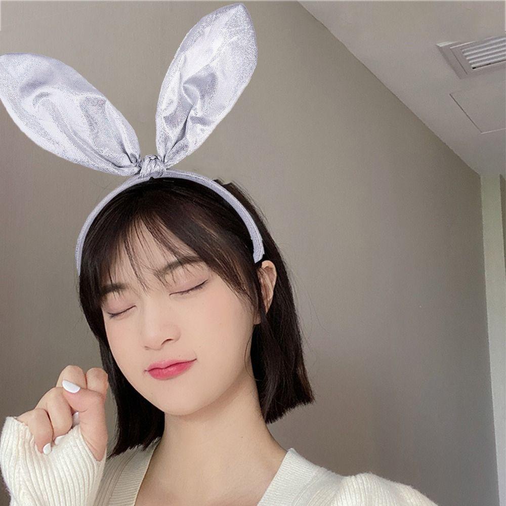 Băng Đô Cài Tóc Hình Tai Thỏ Lấp Lánh Thời Trang Dự Tiệc Cho Nữ