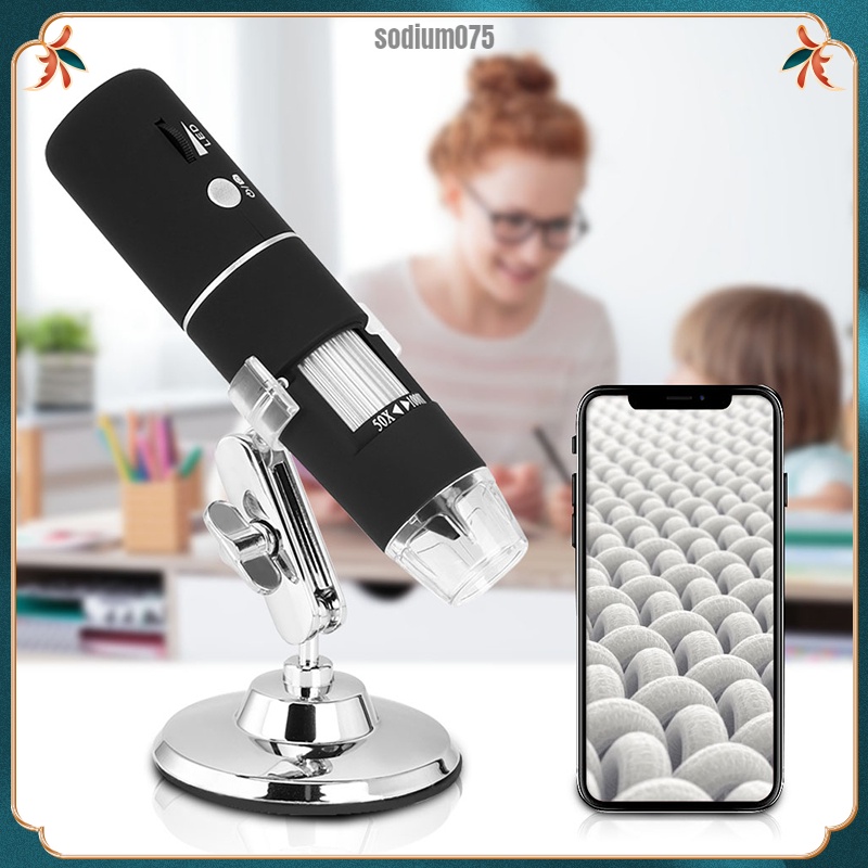 Có thể bán buôn Kính hiển vi kỹ thuật số không dây HD WIFI 2 triệu Máy ảnh kính điện 1000x Sodium075 Hàng giao ngay