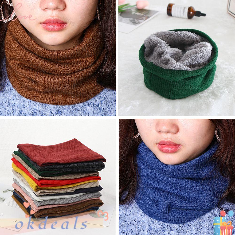 Khăn Choàng Cổ Dệt Kim Vải Nhung Mềm Ấm Áp Thời Trang Mùa Đông Cho Nữ