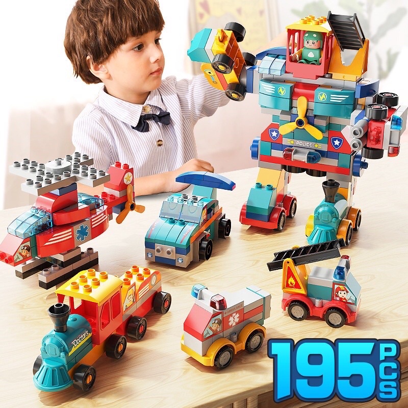 Xếp Hình Lego Duplo Feelo Robot Biến Hình 195 Chi Tiết To Dễ Lắp Ghép Cho Bé