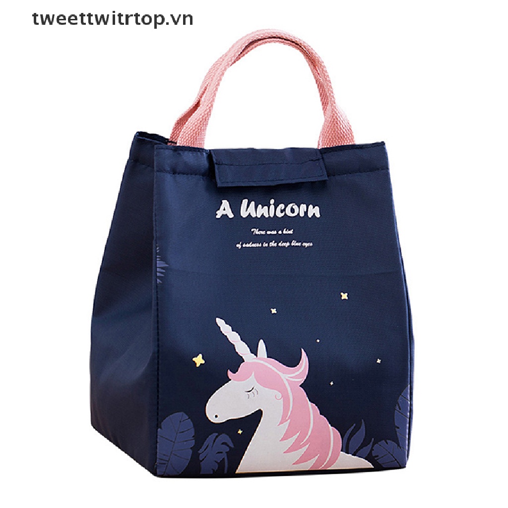 Túi Đựng Hộp Cơm Trưa Giữ Nhiệt Họa Tiết Hoạt Hình Dễ Thương