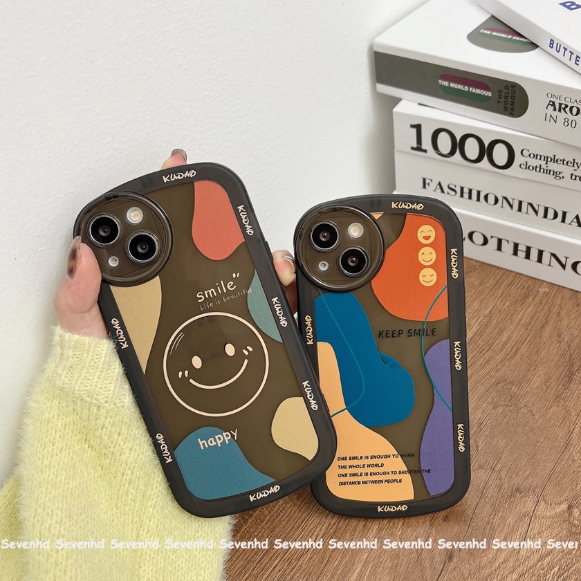 Ốp Điện Thoại Hình Mặt Cười Mắt To Đơn Giản Cho iPhone 14 13 12 11 Pro Max X XR Xs Max 8 7 Plus SE 2020