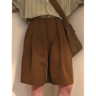  Quần đùi nam phong cách hàn quốc retro from rộng quần kaki nâu quần thể thao nam cotton fashion simple unisex quần short quần ống rộng 