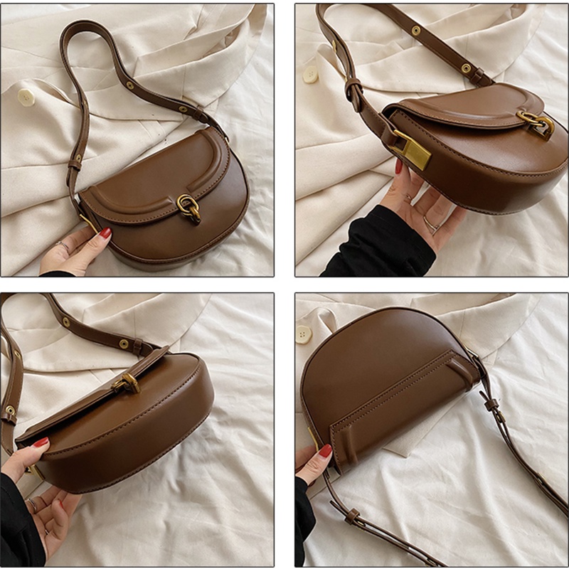 Túi yên ngựa PU túi nách một vai chéo túi Xách Cỡ Nhỏ Thời trang phụ nữ