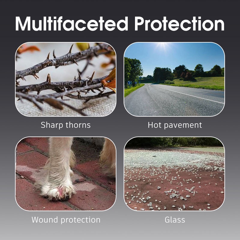 HamshMoc Bộ 4 Giày Bốt Bảo Vệ Chân Chống Trượt Chống Thấm Nước Màu Phản Quang Thoải Mái Khi Đi Ngoài Trời Cho Thú Cưng Cỡ Vừa Và Lớn