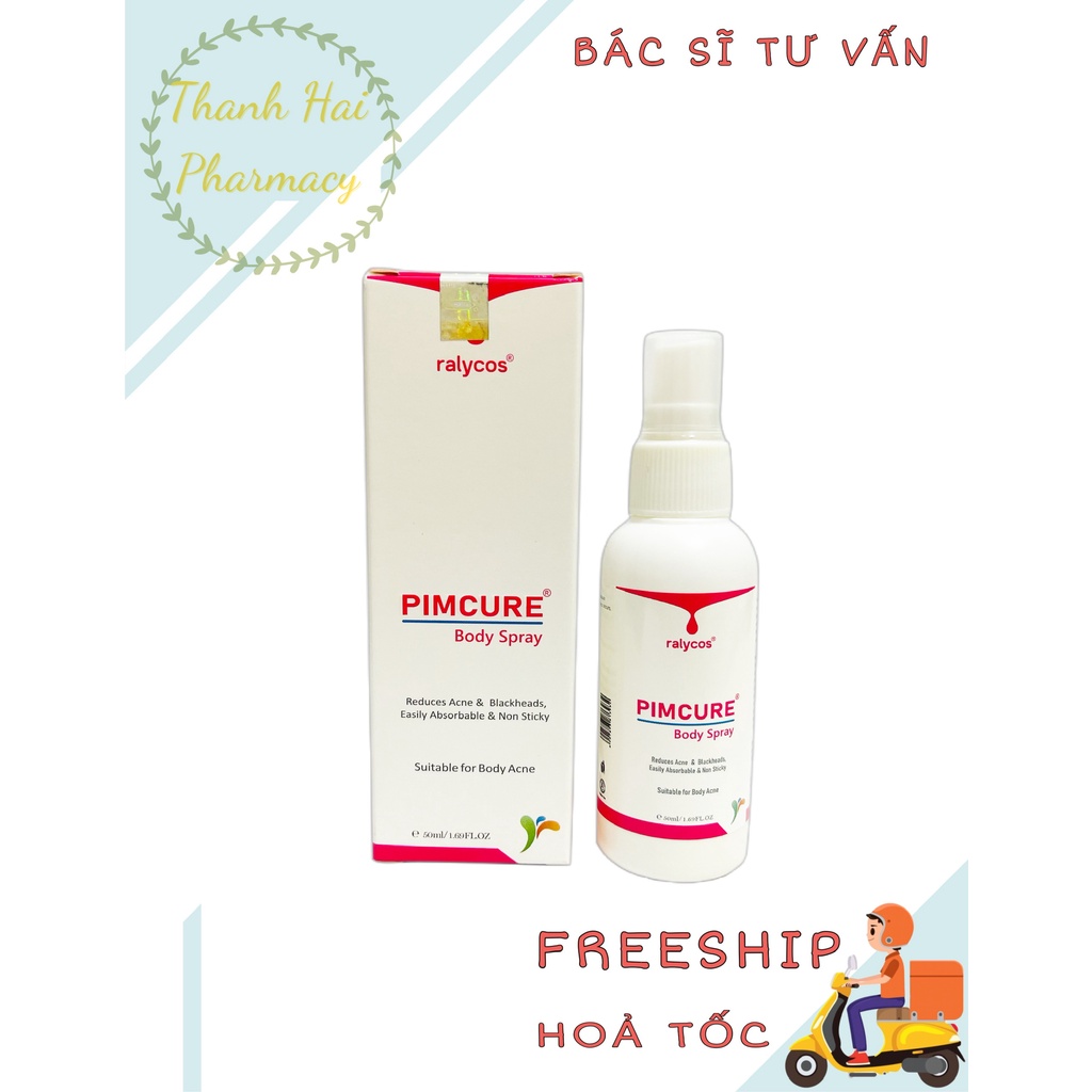 Xịt Pimcure Body Spray giúp giảm mụn ngừa mụn 50ml