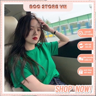 Áo Thun Nữ Cotton Mịn Cổ Tròn Ngắn Tay Dáng Vừa Thời Trang QCL1 Nhà Boo