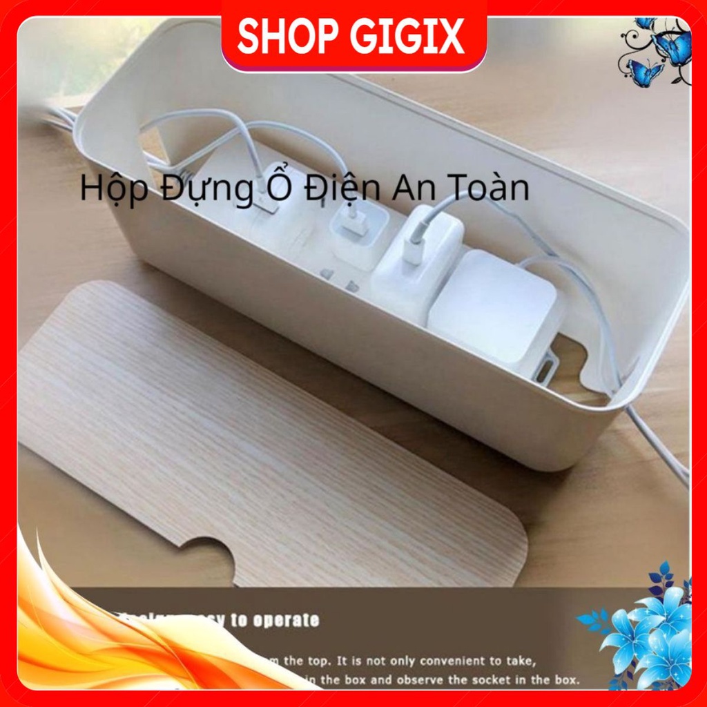 ❤️ Hộp Đựng Ổ Điện Nhựa & Nắp Bằng Gỗ Cao Cấp, An Toàn, Tiện Lợi