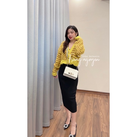 Cardigan len vàng nâu zara