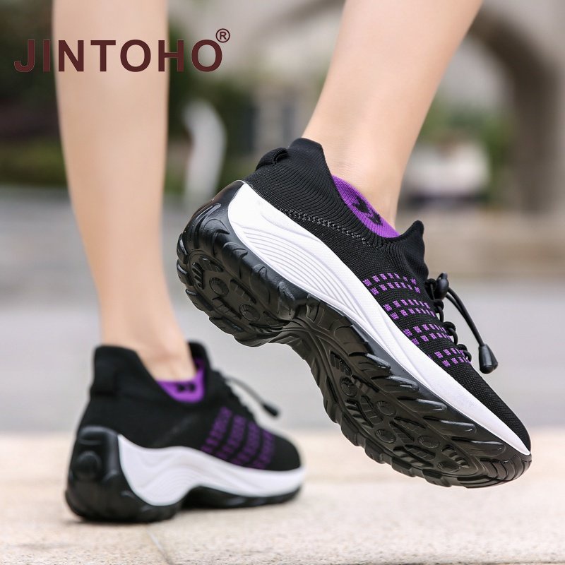 [JINTOHO] Giày Thể Thao Dạng Vớ Dệt Nhẹ Thoáng Khí Thoải Mái Thời Trang Mùa Hè Cho Nữ