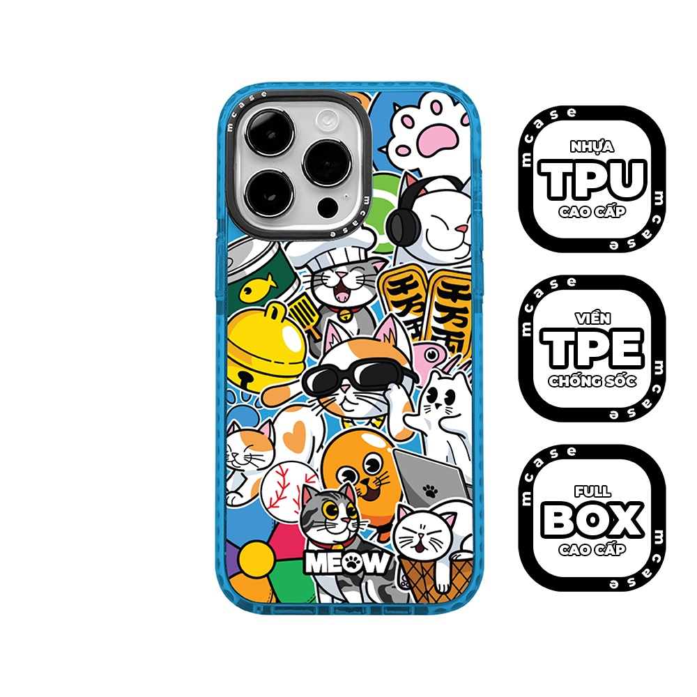 Ốp iphone Chống Sốc Meow Sticker 2.0 M CASE iphone 11 / 11 Pro Max / 12 / 12 Pro Max / 13 / 13 Pro Max / 14 / 14 Pro Max