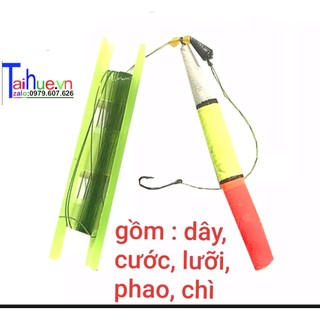 Bộ câu cá đầy đủ tại huế gồm dây, phao, lưỡi, chì mới