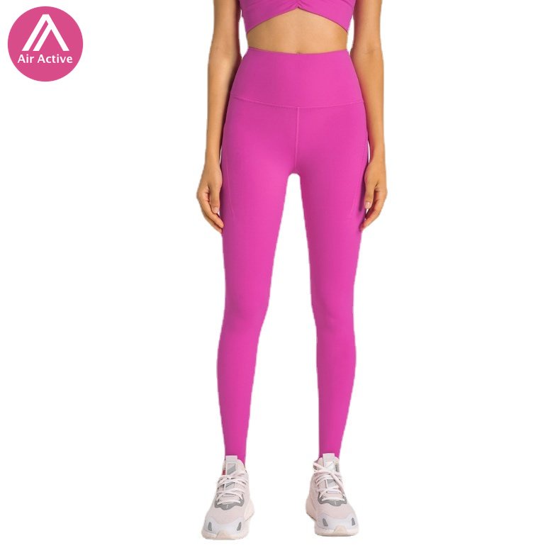 Quần chạy bộ AIRACTIVE LEISURE 66 lưng cao có túi bên hông nylon lycra cao cấp