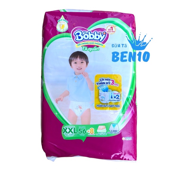 Tã Quần Bobby Gói Siêu Lớn XXL56 (56 Miếng)