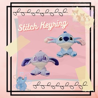 Gấu bông móc khoá nhân vật Stitch lông xù nhẹ pastel dáng ngồi