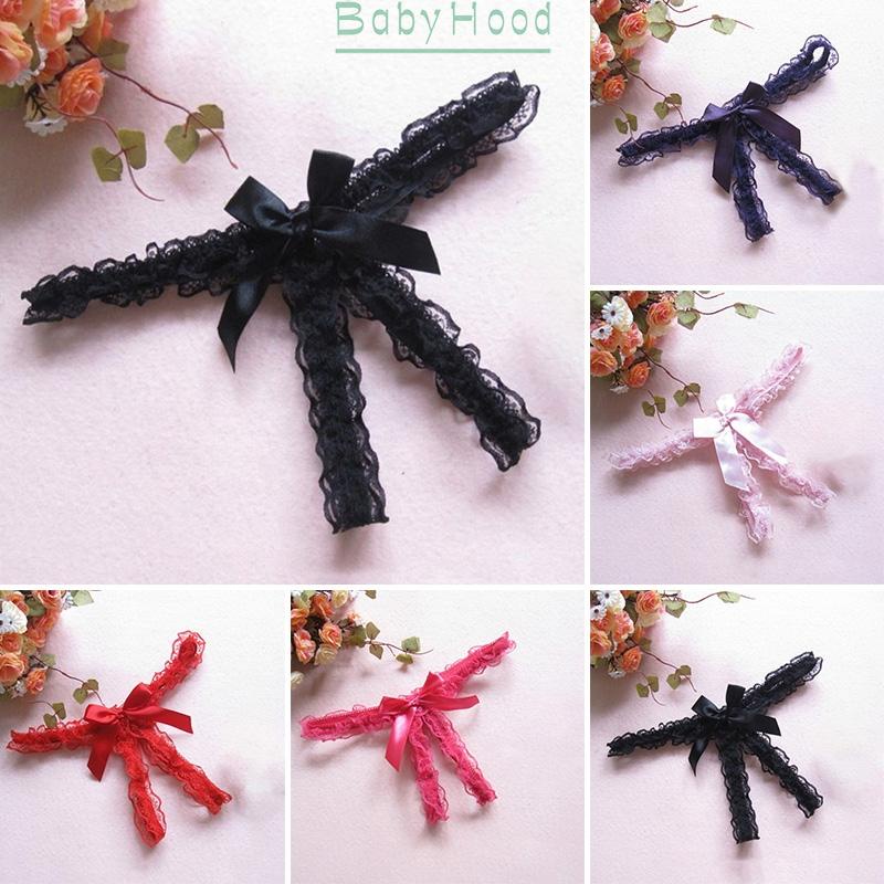 Women Thong Panties Knickers Ribbon Solid Women Briefs Crotchless Lace trim Low rise Breathable G string Fashion#BBHOOD