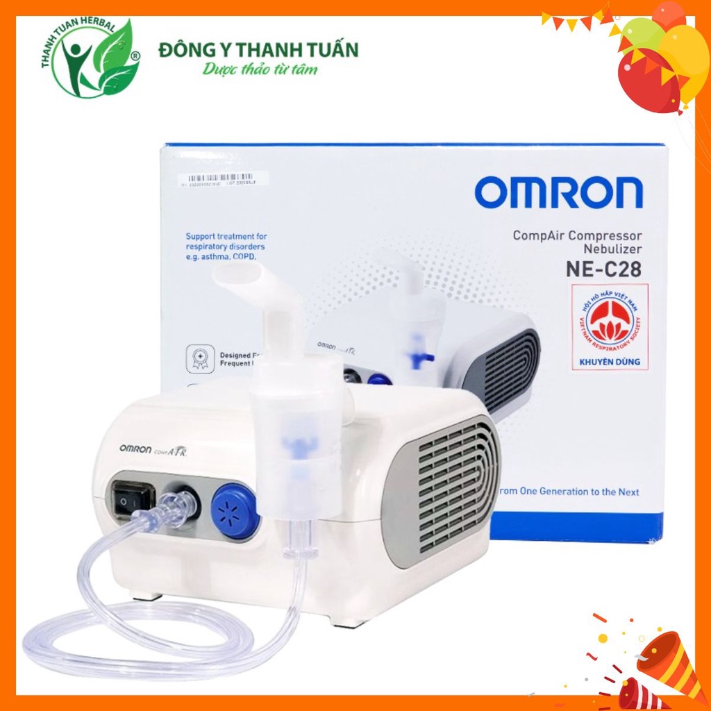 Máy xông mũi họng Omron NE-C28 (khí dung NE-C28 Công nghệ Van Ảo mới nhất tránh lãng phí thuốc) | ThanhTuanMedical