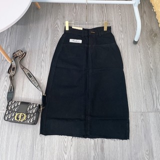 CHÂN VÁY JEAN ĐEN XẺ