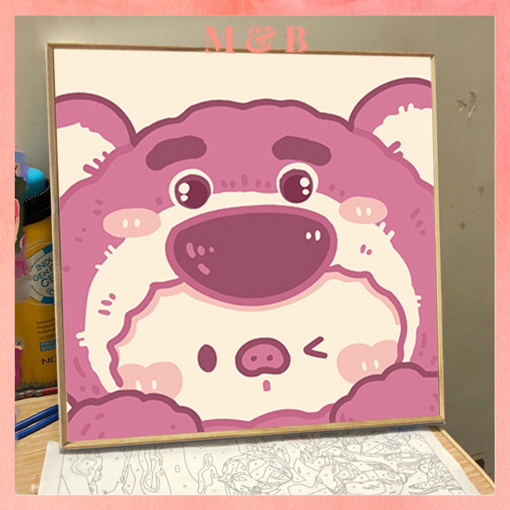 Tranh Sơn Dầu Số Hóa Tranh Tô Màu 20x20 Disney lợn hồng đáng yêu Nhiều Mẫu, Đồ Chơi Cho Trẻ