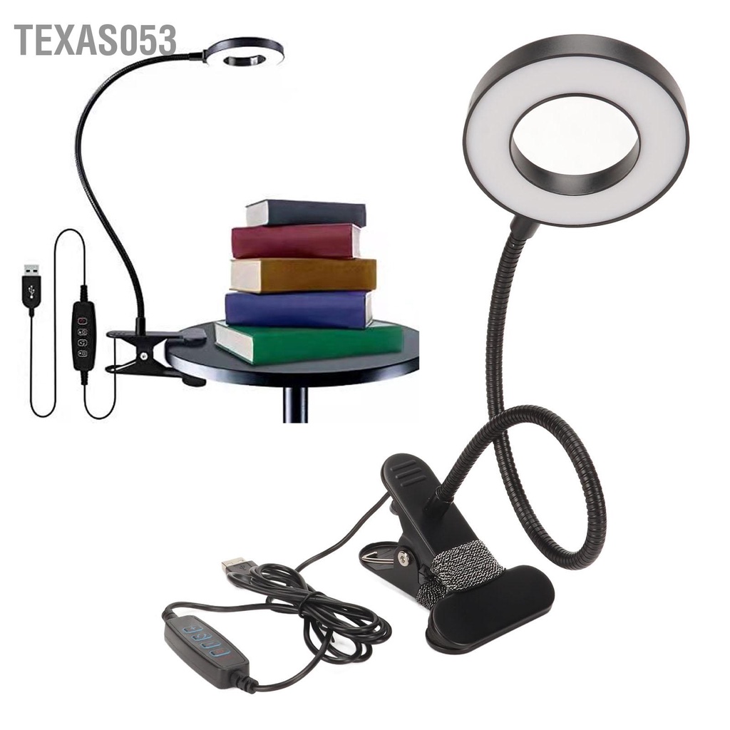 [Hàng HOT] Đèn LED Mini Kẹp Bàn USB Làm Nail, Nối Mi ,Phun Xăm Có Thể Điều Chỉnh Độ Sáng 【Texas053】